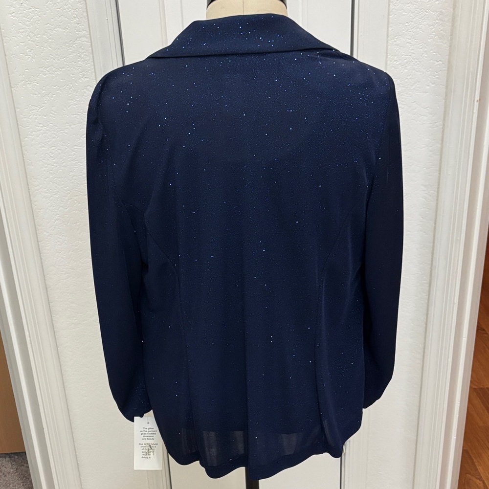 Alex Evenings Navy Glitter Blazer and Tank - Picture 10 of 10